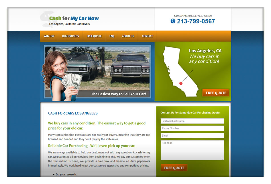 cashformycarnow.net Web Design