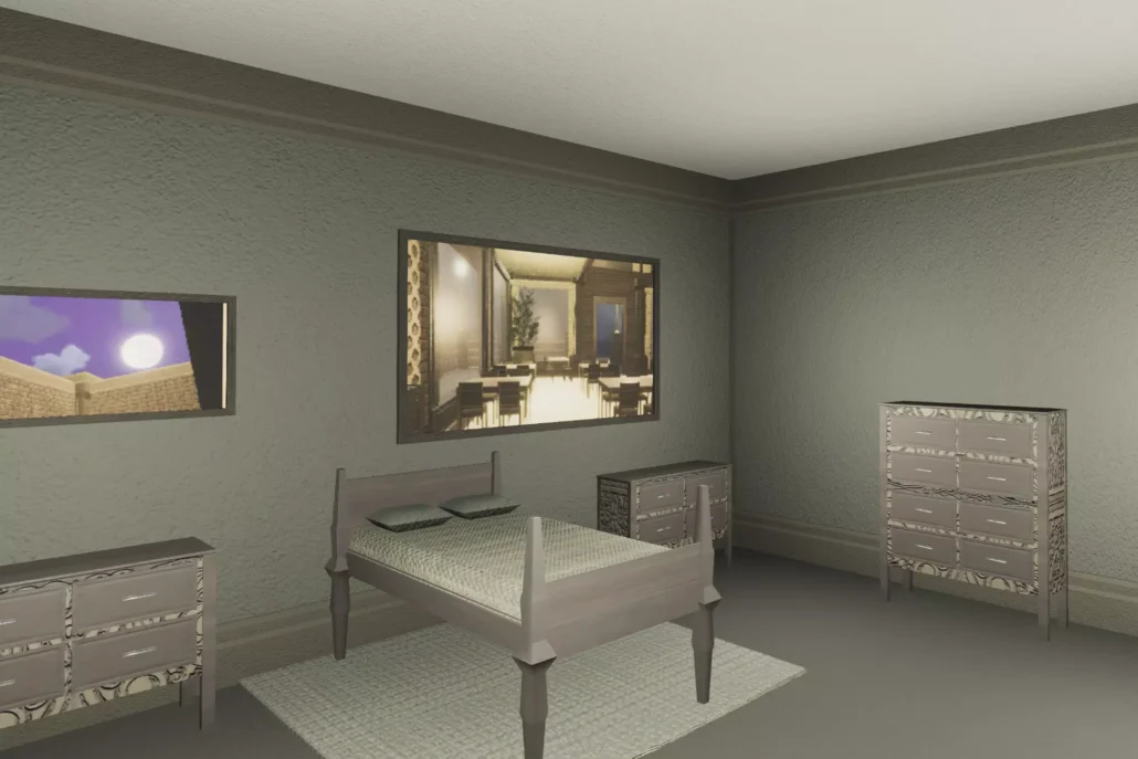 OWA Bedrooms 01: Beds, Dressers, Plants, Night Stands & Wall Pictures