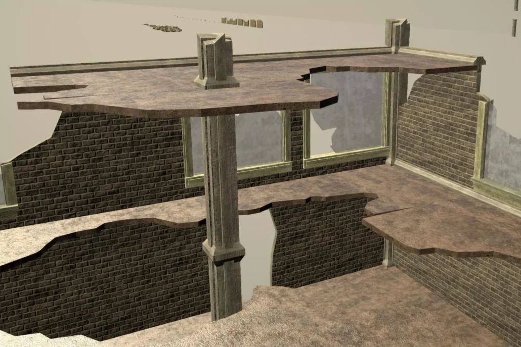 building with lots of damage