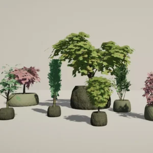 OWA Decor Plants Overview of various included pots and plants