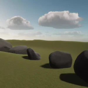 owa boulders and rocks on a grassy field