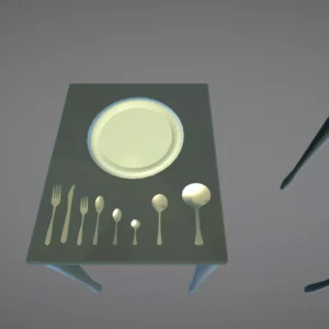 Plate with silverware on a table