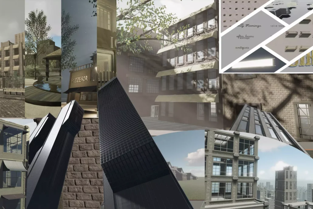 OWA Urban Buildings Bundle Gold Collage of buildings