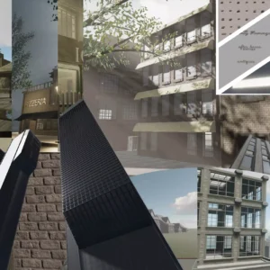 OWA Urban Buildings Bundle Gold Collage of buildings