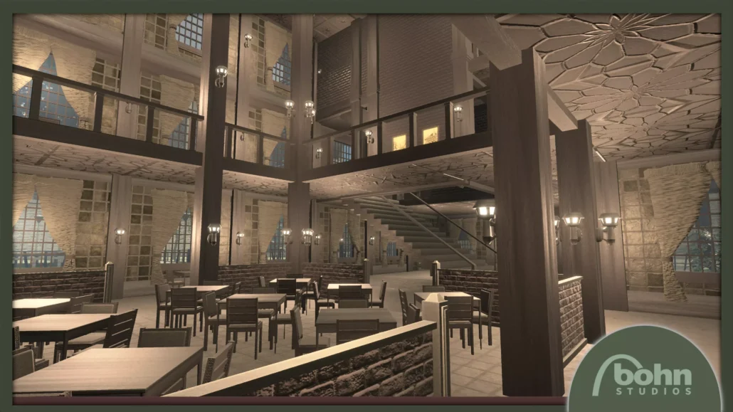 SP Ristorante Eatery Interior with tables and chairs