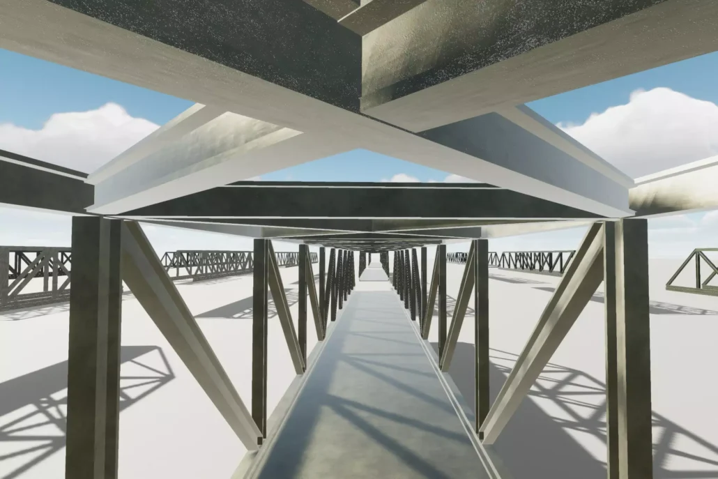 OWA Bridges 01 Truss Bridge view of i beams